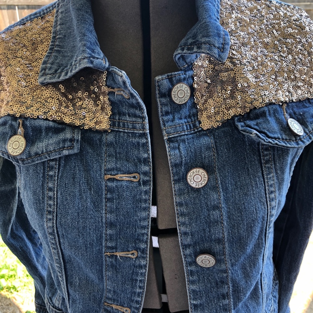 Kid sequins jean jacket
